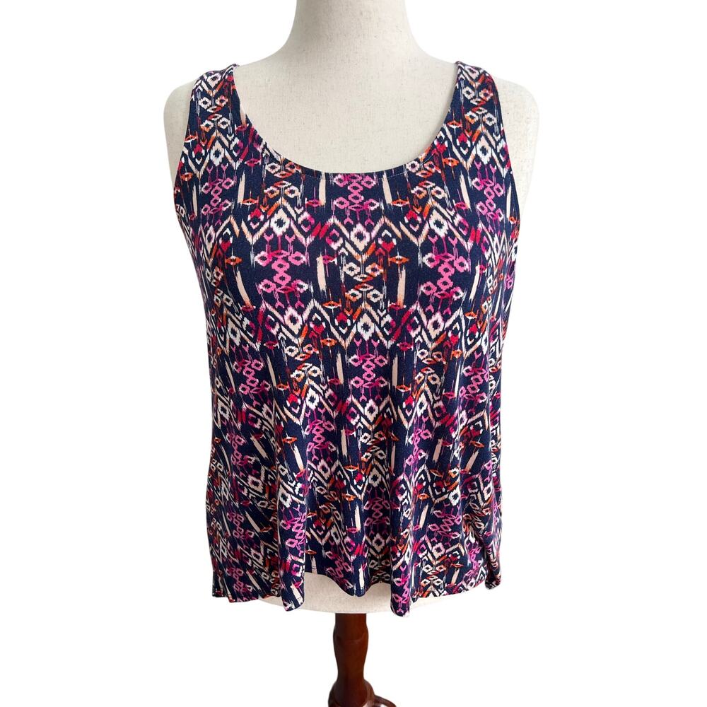 Be Inspired Clothing Geometric Boho Print Bow Tie Tank Top 3X